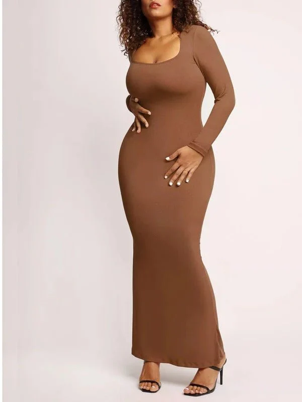 CASUAL SOFT LOUNGE LONG SLEEVE MAXI DRESS - Image 5